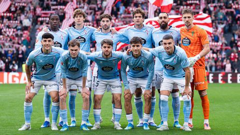 Formaci�n inicial del Celta frente al Athletic Club este domingo en San Mam�s.