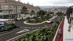 Infograf�a del proyecto de la nueva rotonda de A Feira, en la N-550, a la entrada de Arcade desde Redondela.