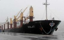 El Molat, de 172 metros, que zarp� ayer de Brens, es el 22.� gran buque que llega al puerto.