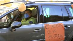 Un manifestante contra la ley Cela� en Lugo
