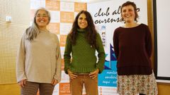 La escaladora catalana Silvia Vidal, en el centro, ganadora del Piolet d'Or, particip� en la Semana Audiovisual del Club Alpino Ourens�n
