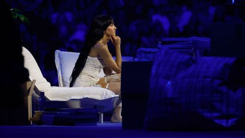 La cantante Aitana durante la presentación de su nuevo disco «El cuarto azul»