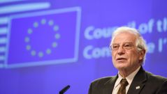 Josep Borrell, durante la decimoctava conferencia de embajadores alemanes, organizada este a�o de forma virtual
