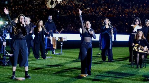 Actuaci�n de SondeSeu en Bala�dos o pasado 6 de marzo, antes do Celta-Real Madrid.