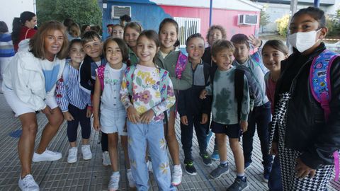 Primer da de curso en el colegio pblico de Marcn (Pontevedra)