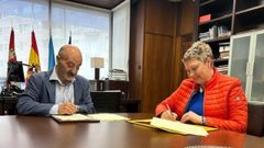 El presidente de la Confederaci�n Hidrogr�fica Mi�o-Sil y la alcaldesa de Castro Caldelas