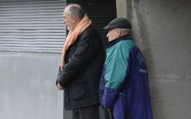 P�rez, en la entrada de los vestuarios de A Pinguela. 