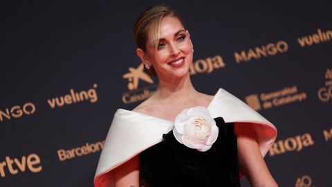La influencer Chiara Ferragni, a su llegada a la alfombra roja