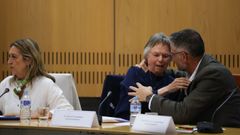 Jeanne Picard (centro), delegada de Stop Accidentes en Galicia, se emocion� al relatar su experiencia como v�ctima durante la presentaci�n del tel�fono 018.