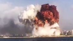 Imagen tomada de un vdeo que muestra la gran explosin que abarc varias manzanas de la ciudad