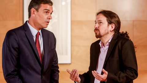 Pedro S�nchez y Pablo Iglesias durante su �ltima reuni�n
