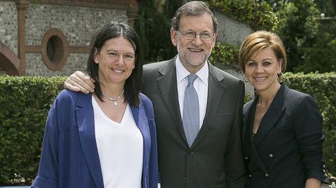 Susana Lpez Ares con Mariano Rajoy y Dolores de Cospedal.Susana Lpez Ares con Mariano Rajoy y Dolores de Cospedal