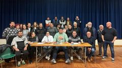 Representantes de las comisiones de fiestas de Cambados, el martes en rueda de prensa