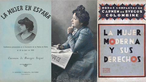 La escritora, periodista, traductora y activista por los derechos de la mujer, Carmen de Burgos, Colombine (Almer�a, 1967-Madrid, 1932). En 1906, imparti�en Roma la conferencia��La mujer en Espa�a�; y en 1927 firm� su obra m�s emblem�tica,��La mujer moderna y sus derechos�, reeditada por Renacimiento.