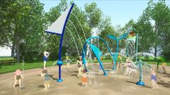 Recreaci�n del �splash park� de A Malata, que se encuentra en construcci�n.