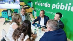 Reuni�n del consejero de Ordenaci�n del territorio, Vivienda y Derechos Ciudadanos de Asturias, Ovidio Zapico, con la patronal de la construcci�n, en la Feria Internacional de Muestras de Asturias (Gij�n)