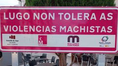 En la parte blanca de la se�al contra la violencia machista en Lugo dibujaron una esv�stica