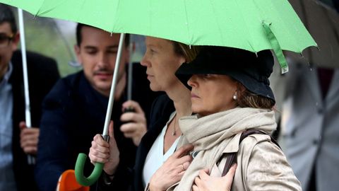 Rosal�a Iglesias, la mujer del extesorero Luis B�rcenas, ha llegado en torno las 10.20 horas a la Audiencia Nacional, donde estaba citada con otros 15 condenados en la trama G�rtel para la celebraci�n de una vistilla de medidas cautelares