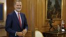 Felipe VI, en el Palacio de la Zarzuela, en la ronda de consultas