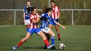 Un momento del partido entre el Real Oviedo Femenino y el Atltico de Madrid Femenino B