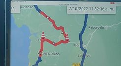 Informaci�n recibida en un navegador con las incidencias transmitidas por las balizas del sistema DGT 3.0.