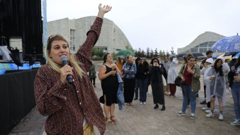 Rocío Saiz, cuando tuvo que suspender el año pasado el concierto por la lluvia en el Gaiás