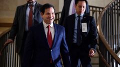 El secretario de Estados de Estados Unidos, Marco Rubio, a su llegada al Capitolio el 5 de enero.