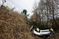 Accidente mortal registrado el pasado mes de marzo en una carretera de Lobios.