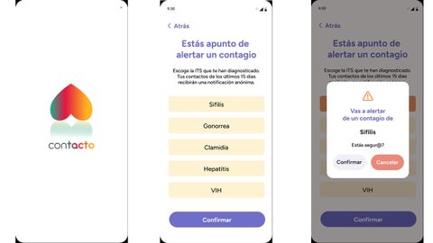 Interfaz de la aplicacin CON-TACTO