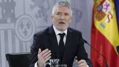 El ministro del Interior, Fernando Grande-Marlaska, durante la rueda de prensa posterior al Consejo de Ministros