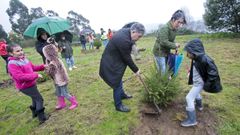 El alcalde de Pontevedra, Miguel Anxo Fern�ndez Lores, particip� este s�bado en la plantaci�n de �rboles navide�os en el monte de Tomeza