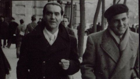 Lorca con&nbsp; Rafael Rodr&iacute;guez Rap&uacute;n, que est&aacute; en el origen del filme&nbsp;&laquo;La bola negra&raquo;.