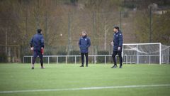 Rub�n Dom�nguez durante un entrenamiento con el equipo en A Xunqueira