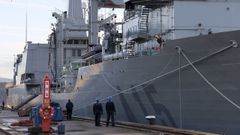 El Cantabria, a inicios de este mes de enero, antes de zarpar a la misi�n con la OTAN.