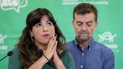 La coordinadora de Podemos en Andaluca, Teresa Rodrguez, junto al coordinador andaluz de IU, Antonio Mallo