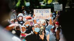 Protesta de activistas proderechos de la poblaci�n  negran en Brunswick