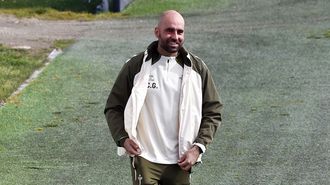 El entrenador del Celta, Claudio Gir�ldez, en la Cidade Deportiva Afouteza.