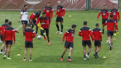 Buen ambiente en el entrenamiento de este viernes del Lugo