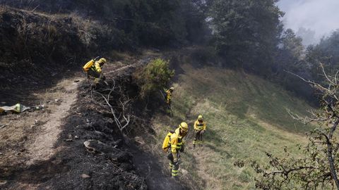 Incendio forestal no Macizo Central Ourensán.
