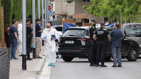 Escena del apu�alamiento en Esplugues de Llobregat.