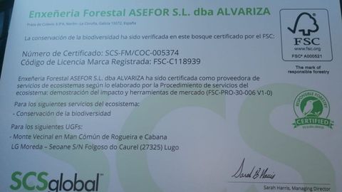 El certificado de servicios ecosistmicos que acaba de recibir la comunidad de montes de Devesa da Rogueira es el primero de Espaa y el segundo de Europa que se concede a un bosque