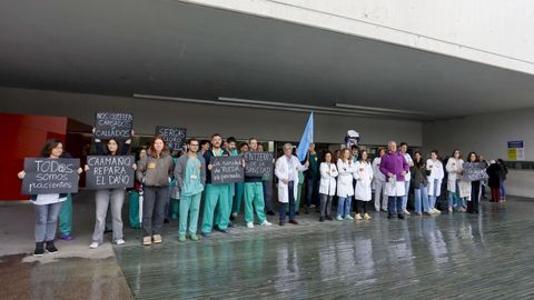 Concentraci�n de m�dicos en el HULA en la tercera jornada de huelga nacional.