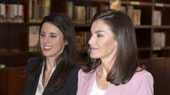 Irene Montero y la reina Letizia, en un acto del d�a 6 de marzo