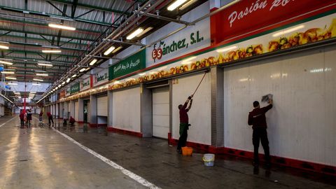 Huelga en Catalu�a. Mercabarna
