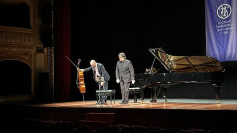 Iagoba Fanlo y Juan Carlos Garbayo, este jueves en el Teatro Rosal�a