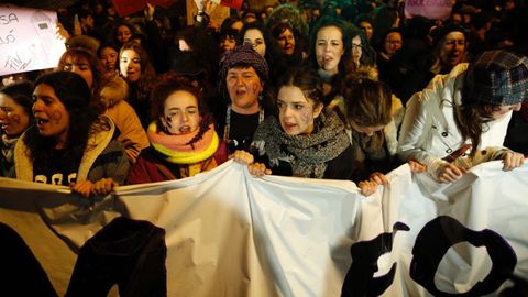 Manifestacin en las calles de Santiago