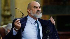 El diputado de Vox, V�ctor S�nchez del Real, durante una intervenci�n en el pleno del Congreso