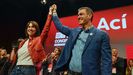 La ministra de Ciencia, Innovacin y Universidades y lder del PSPV, Diana Morant, junto al presidente del Gobierno y secretario general del PSOE, Pedro Snchez, en el congreso federal del partido celebrado en Valencia.