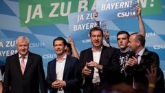El canciller austr�aco, Sebastian Kurz, intent� animar con su presencia la campa�a de la CSU