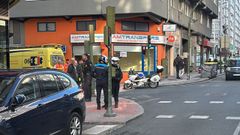 Presencia policial en las inmediciones de la calle Barcelona